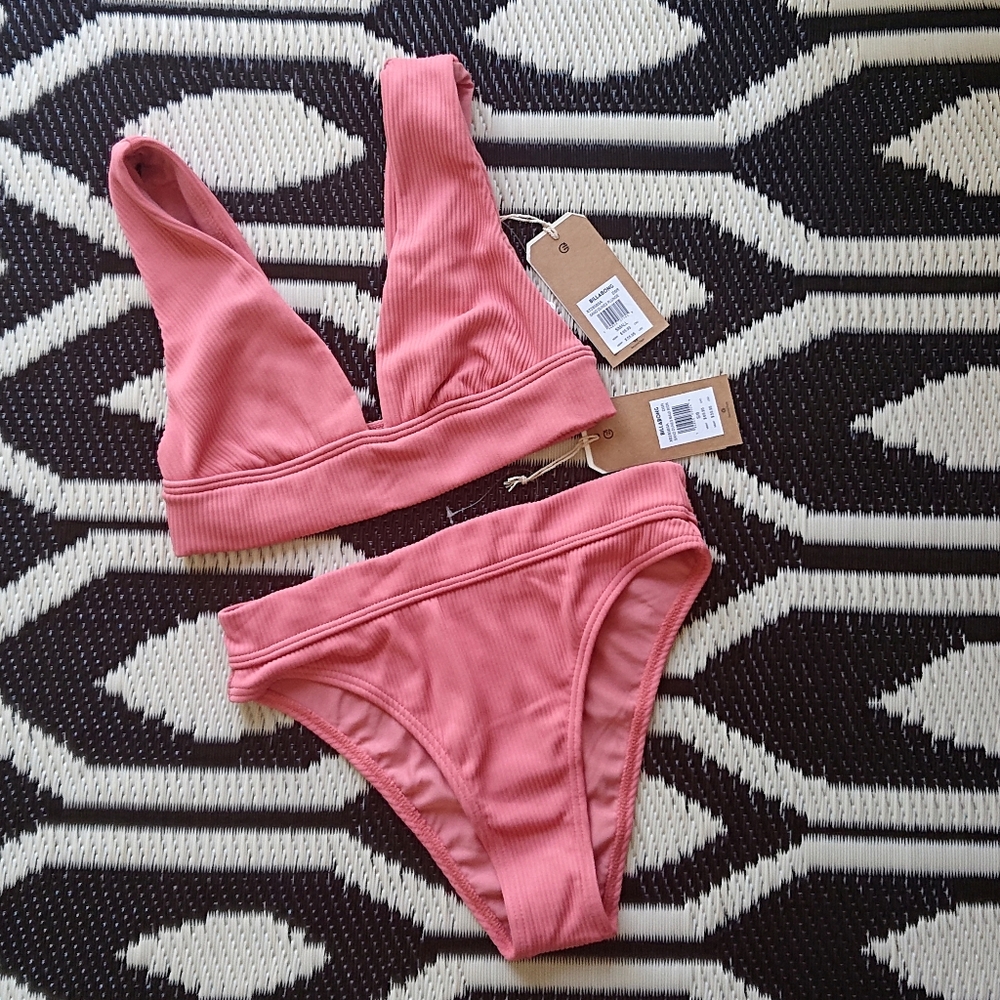 Billabong Sand Dunes Ribbed Bikini Set Dusty Rose - Picture 5 of 15